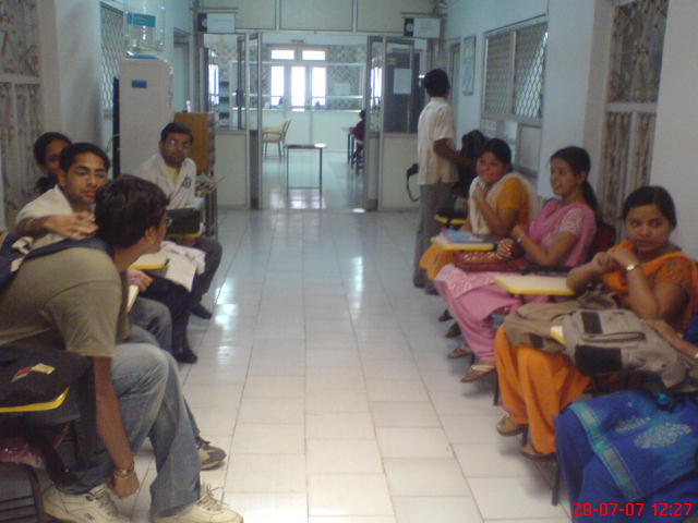 Students wait eagerly for their turn to donate